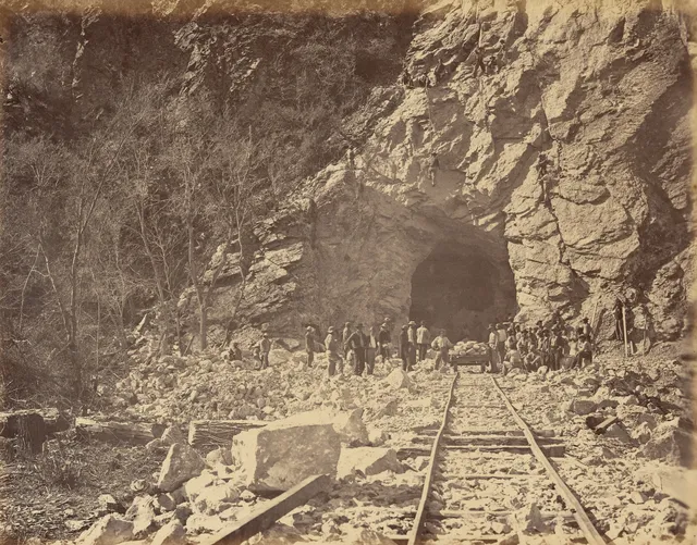 Railroad Visions wallpaper: East End of Tunnel Weber Canon 1869